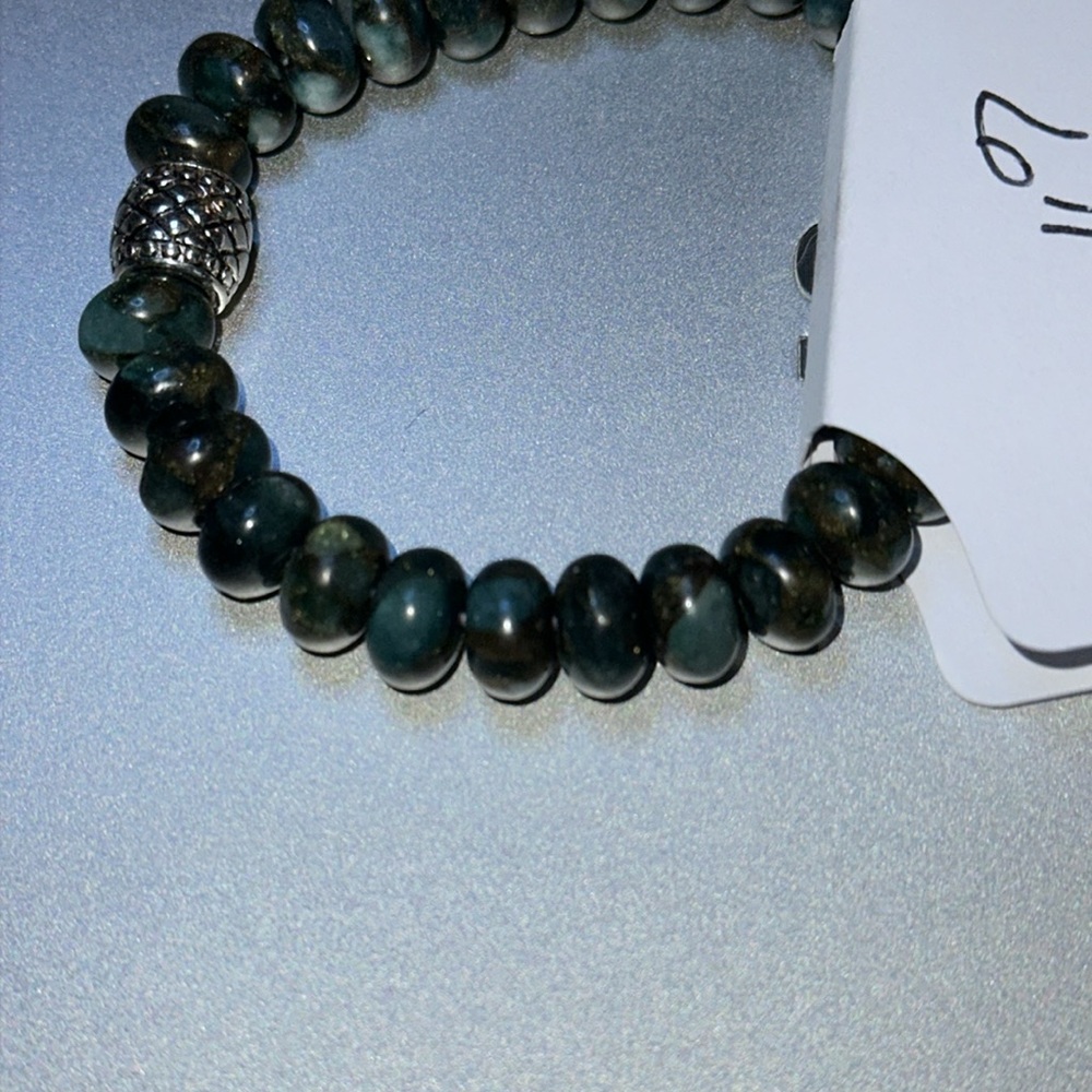 Light Blue Impression Jasper Stretch Bracelet - image 3